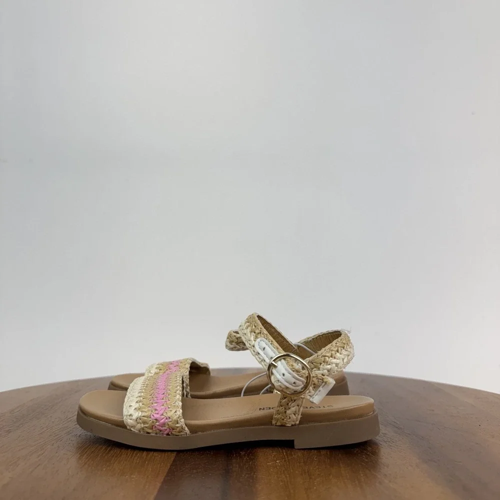 New Little Kids Steve Madden Lyza Brown Woven Strappy Casual Sandal Size 11 NWOB